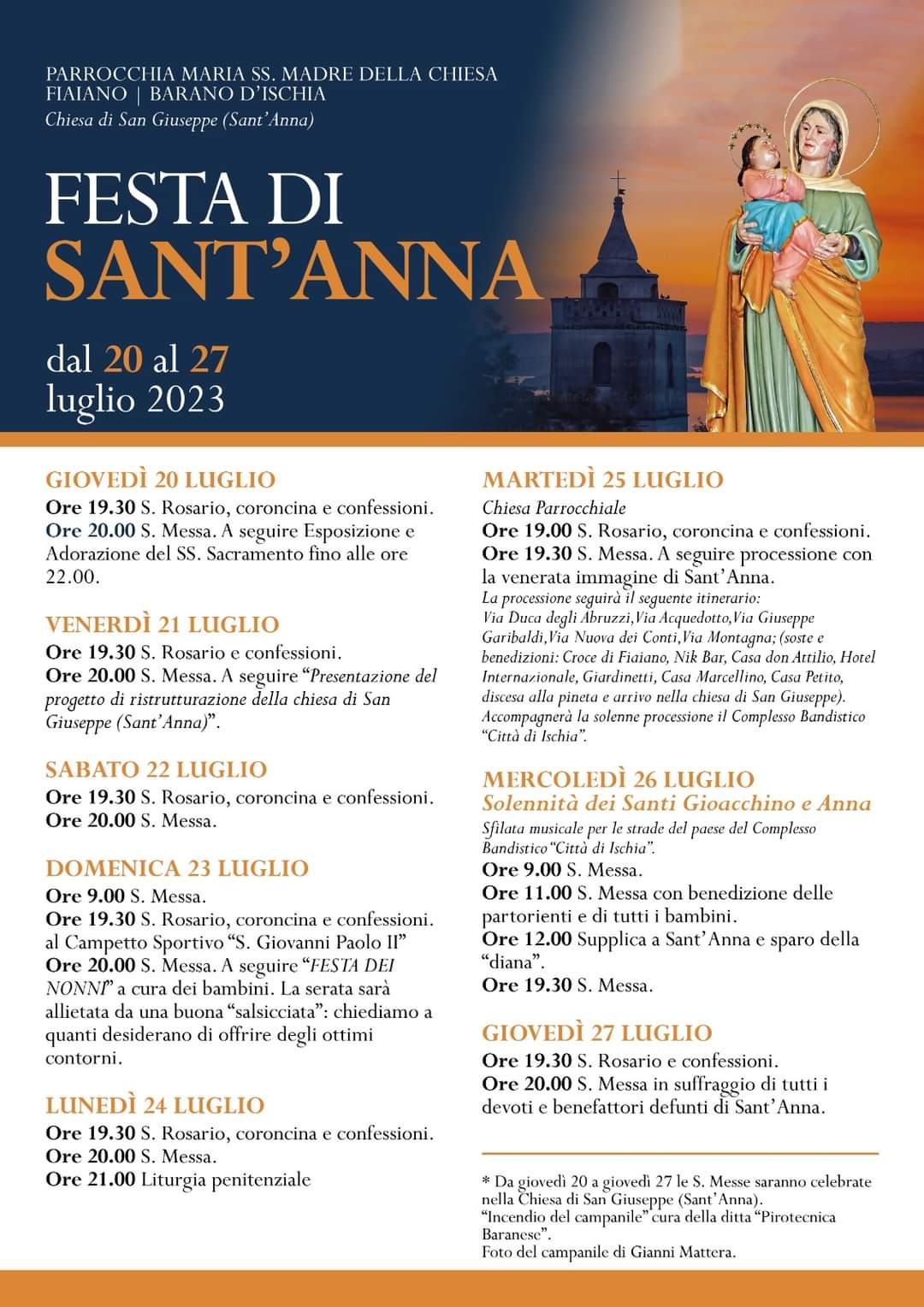 Festa di Sant'Anna: “Presentazione del progetto di ristrutturazione della chiesa di San Giuseppe (Sant’Anna)”