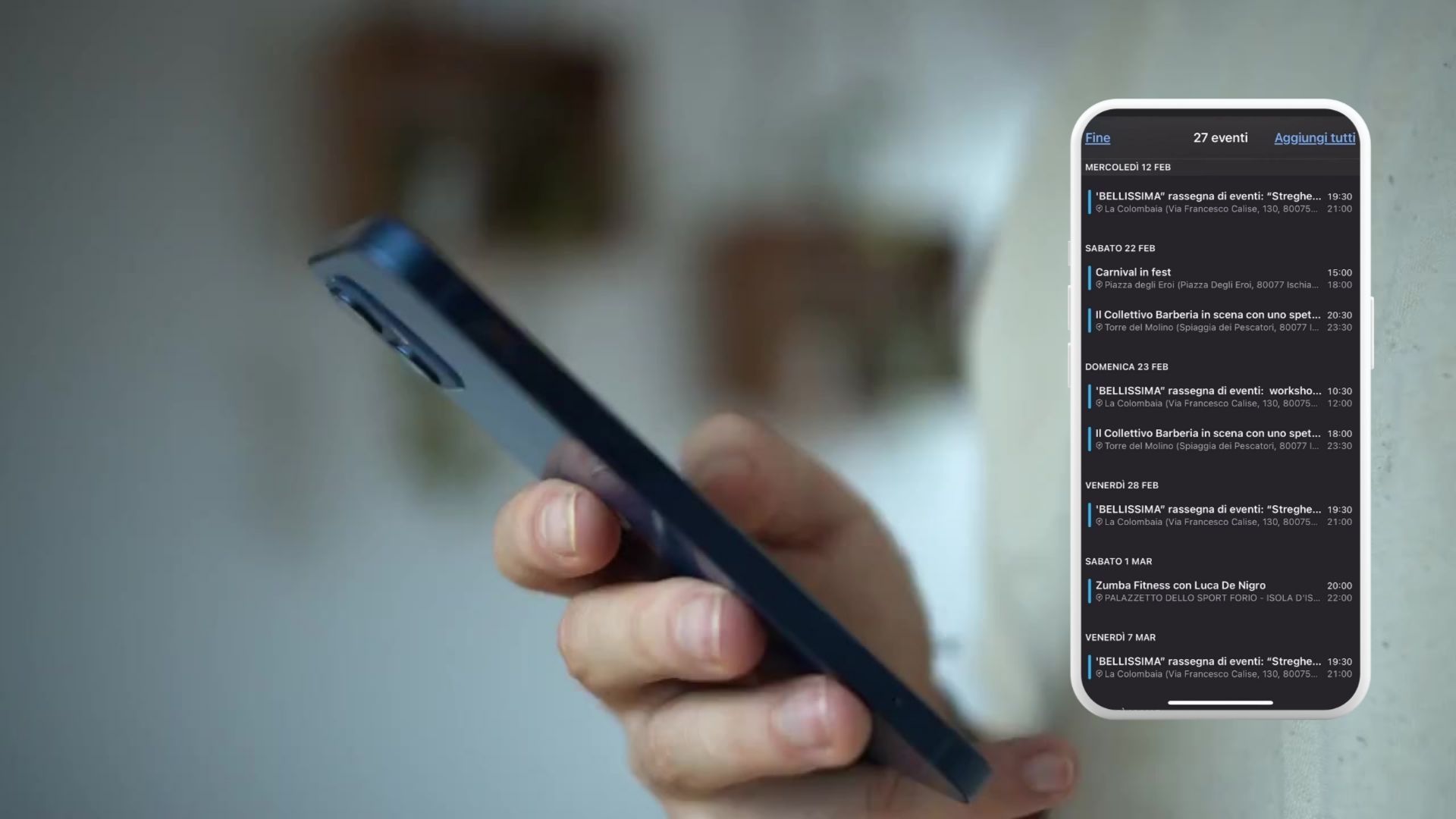 Come sincronizzare il calendario eventi di Ischia sul tuo dispositivo